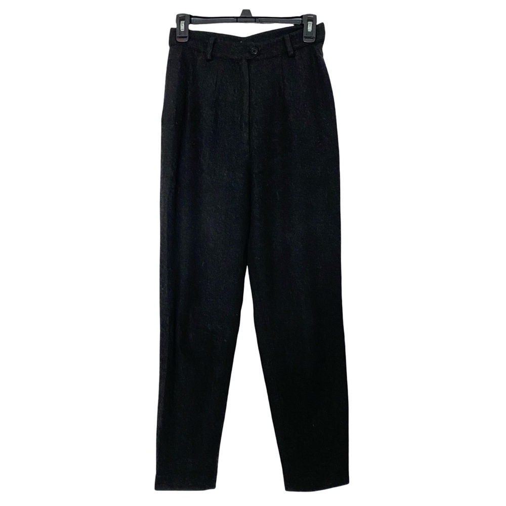 7115 By Szeki Wool Pants Womens Size Small Black Gray Tapered High Rise Waist